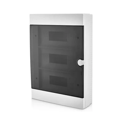 Abbildung von Lion Electric Schaltschrank Aufputz 36 Module 3 Reihig Aufputzverteiler Weiß für Schalter Elektroinstallation, Unterverteilung mit Hutschiene, Sicherungskasten IP40 alle Innenbereichen