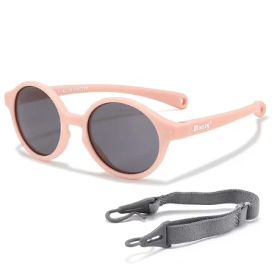 Abbildung von Maesy Baby Sonnenbrille für 0 2 Jahre UV400 Polarisierter Schutz Flexibler und Biegsamer Rahmen Verstellbares Gummiband Sichere Bequeme Babysonnenbrillen Rund Noah