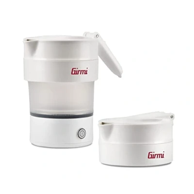 Abbildung von Girmi BL03 Zusammenklappbarer Reise Wasserkocher, Silikonkrug, 0,6 Liter Fassungsvermögen, 600 W, Platzsparend, BPA frei, Automatische Abschaltung, Abnehmbares Kabel