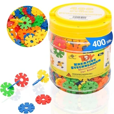 Abbildung von Smart Planet Steckspielzeug 400 Steckblumen zum Stecken 3,3 cm Kinder Lernspielzeug, (400 tlg)