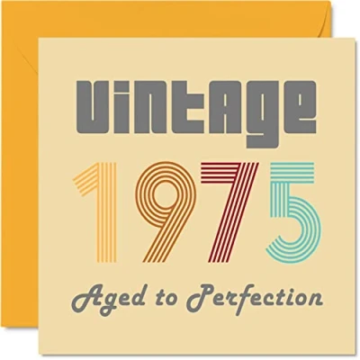 Abbildung von Geburtstagskarten zum 49. Geburtstag für Männer und Frauen Vintage 1975 Aged To Perfection 49 Lustig Sie Ihn 145 mm x Glückwunschkarten