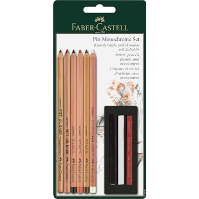 Abbildung von FABER CASTELL 112998 Pitt Monochrome Set mit Zubehör