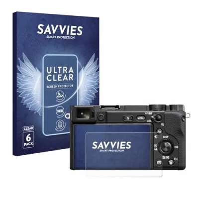 Abbildung von Savvies 6 Stück Schutzfolie für Sony Alpha 6400 Displayschutz Folie Ultra Transparent
