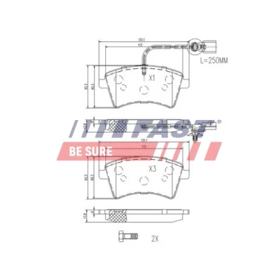 Abbildung von FAST FT29529 Bremsbelagsatz Vorderachse mit integriertem Verschleißsensor RENAULT: Kangoo II / Grand Kangoo, Express, Be Bop