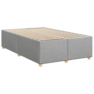 Abbildung von vidaXL Bettgestell, Bettrahmen mit Lattenrost, Polsterbett Bett für Schlafzimmer, Doppelbett Schlafzimmerbett, Hellgrau 120x200cm Stoff