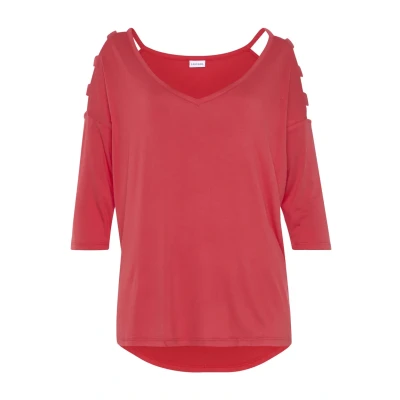 Abbildung von Lascana 3/4ARM Bluse, Herren, Größe: 48/50, Korallrot