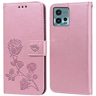 Abbildung von PKQTOP Hülle für Motorola Moto G72 Handyhülle,Klappbar Tasche Case,Standfunktion,Kartenfach,Silikon Bumper,Stoßfeste Schutzhülle Cover