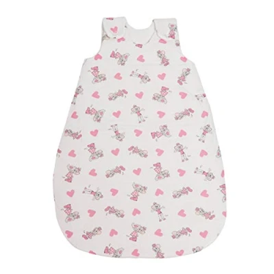 Abbildung von pic Bear Premium Babyschlafsack aus Jersey Baumwolle Atmungsaktiv, Mitwachsend und für Ganzjahres Nutzung mit verstellbaren Größen 74/80 Edda Herzen rosa