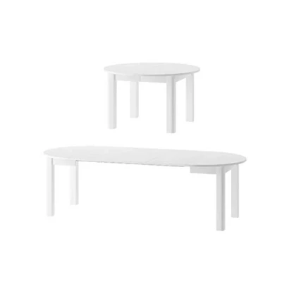 Abbildung von MPS Möbel praktisch Tisch INDUS 105x76x105 cm Esstisch mit ausziehbarer Tischplatte auf 240 ausziehbar Küchentisch Esszimmertisch Ausziehtisch (Weiß Matt)