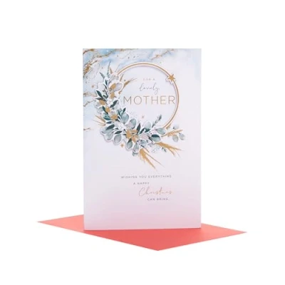 Abbildung von UK Greetings Weihnachtskarte für Mutter Blumenmuster