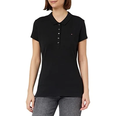 Abbildung von Tommy Hilfiger Heritage Short Sleeve Poloshirt, Damen, Größe: XXS, Masters black