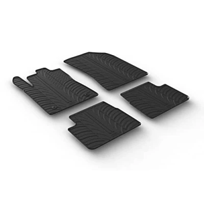 Abbildung von Gledring 0129 Fußmattensatz Gummi vorne und hinten 4 schwarz 750mm 550mm CITROËN: C3 III