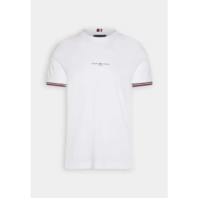 Abbildung von Tommy Hilfiger LOGO Tipped Tshirt print, Herren, Größe: XS, White