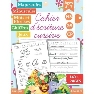 Abbildung von Cahier d’Écriture Cursive: Moyenne Grande Section Maternelles et CP. pour Apprendre à Écrire en Cursive Alphabet Majuscule Minuscule 140 pages