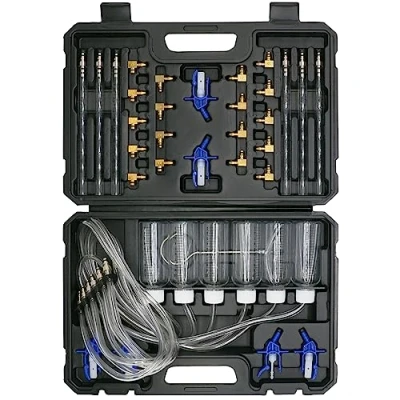 Abbildung von CHANG QI Common Rail Tester，Prüfset für das Einspritz 6 Zylinder Dieselmotor Einspritzverteiler Testkit mit 24 Adaptern