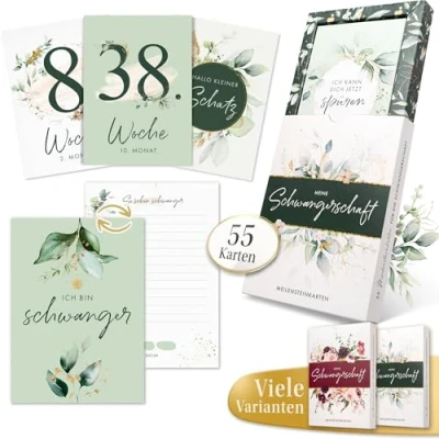 Abbildung von Eulentaler Geschenkkarte I 55 Meilensteinkarten Schwangerschaft I, Von Hebammen gestaltet für Schwangere Inkl. Geschenkbox