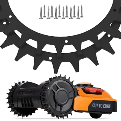 Abbildung von ROBO Claws® Rasenroboter Mähroboter Spikes Traktionsverbesserung Premium Black Worx Landroid S und M FÜR noch mehr Grip Garten Rasenmäher