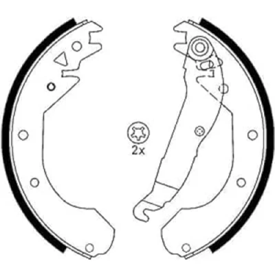 Abbildung von ATE 03.0137 0167.2 Bremsbacken 230 51 mit Hebel OPEL: Rekord E1 Limousine, Caravan, Combo B Kastenwagen