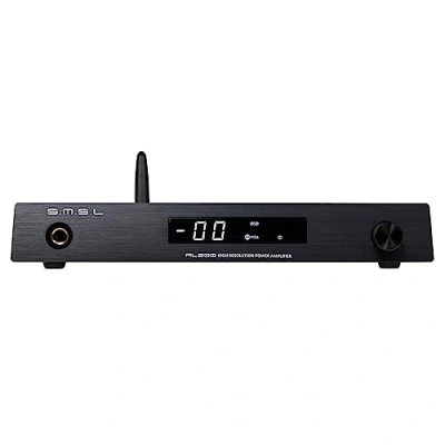 Abbildung von S.M.S.L AL200 Stereo Vollverstärker, 2 Kanal Class D Audio Kopfhörerverstärker, MA5332MS Chip XMOS XU 316 MQA DSD Native 256, RCA/Bluetooth/USB/Coaxial/Optical Eingang mit IR Fernbedienung