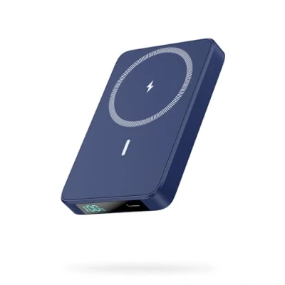 Abbildung von HETP Magnetische Powerbank 10800mAh, PD 20W Schnellladung Wireless Power Bank mit USB C Eingänge＆Ausgang und LED Display Externer Akku Kompatibel iPhone 16/15/14/13 Serie, für Magsafe Blau