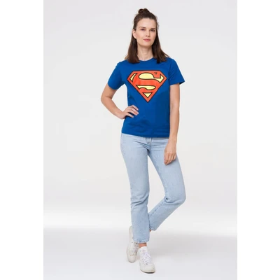 Abbildung von Logoshirt Superman LOGO Tshirt print, Damen, Größe: Large, Blau