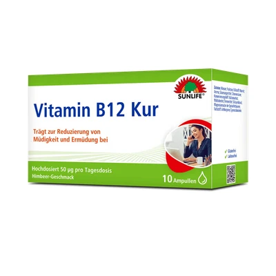 Abbildung von SUNLIFE SUNLIFE® Vitamin B12 Kur 10x7ml Ampullen Energiestoffwechsel Energie 1 x täglich den Inhalt einer Trink Ampulle verzehren