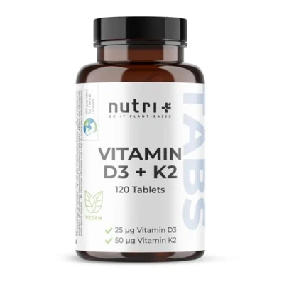 Abbildung von nutri+ Vitamin D3 K2 Tabletten vegan und hochdosiert Kapseln, 1 er 120 St.