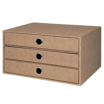 Abbildung von Rössler Papier 1524452603 S.O.H.O. 3er Schubladenbox für DIN A4, mit Griffloch, Special Line Hazelnut, 343 x 250 185 mm, 1 Stück