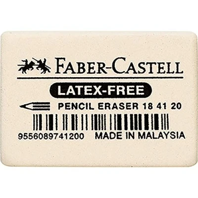 Abbildung von Faber Castell Radiergummi Kautschuk 40x27x13mm weiß für Blei + Farbst