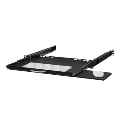 Abbildung von Stalflex 19&quot; Ausziehbarer Regalboden für Tastatur und Maus, 350mm, schwarz RSR19 1U 350B KM