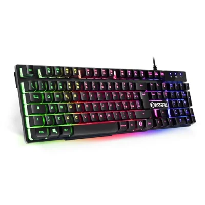 Abbildung von EMPIRE Gaming Tastiera K300 QWERTY Italiana 105 Tasti Semimeccanica Retroilluminazione LED RGB 19 Keys Anti ghosting 12 Scorciatoie multimediali USB Con Filo