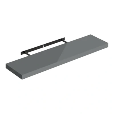 Abbildung von WOLTU Wandregal grau, Regal Wand, Schweberegal, Regalbrett, Wandboard, mit Metallhalterung, unsichtbare Montage, für Küche Badezimmer Wohnzimmer Schlafzimmer, aus MDF, 80x22,9x3,8 cm