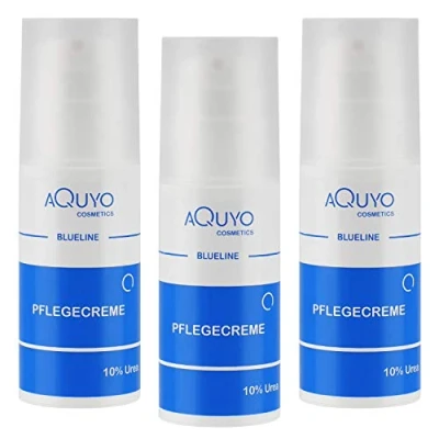 Abbildung von Blueline 10% Urea Creme für sehr trockene Haut, Körpercreme bei Psoriasis oder Neurodermitis, Pflegecreme gegen Juckreiz, Hautpflege Hautunreinheiten und Ausschlag (3x 100ml)