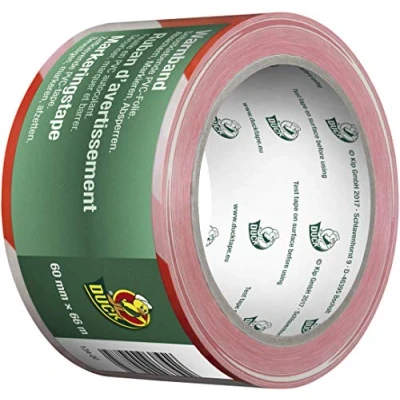 Abbildung von Duck® PVC Warnband 134 00 Weiß/Rot 60mm x 66m