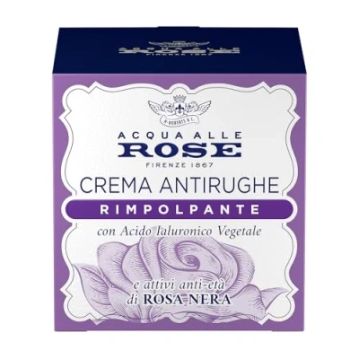 Abbildung von Acqua alle Rose, Anti Falten Gesichtscreme mit Aging Wirkstoffen aus schwarzer Rose und pflanzlicher Hyaluronsäure, füllender entspannender Wirkung, 50 ml
