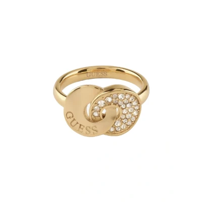 Abbildung von Guess JUBR05222JWYG Damenring Two Links Pavée Goldfarben