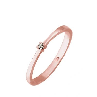 Abbildung von Elli Basic Classy Ring Rose goldcoloured, Damen, Größe: 54, gold coloured