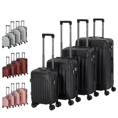 Abbildung von Arebos Kofferset Reisekoffer 4er Set Hartschalen Koffer Trolley S M L XL Set, 4 Rollen