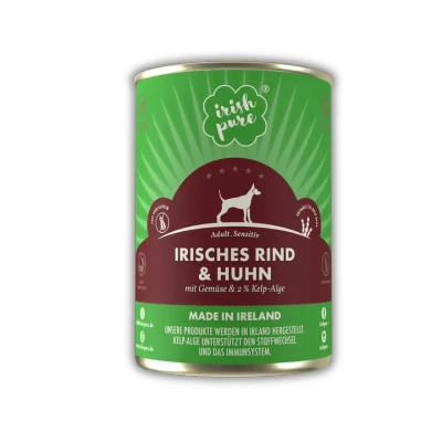Abbildung von Nassfutter Irisches Rind &amp; Huhn mit Gemüse Kelp Alge 12 Dosen