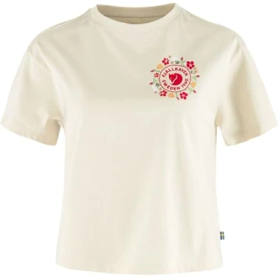 Abbildung von FJALLRAVEN Damen Fjällblomster Logo W T Shirt, Chalk White, Large