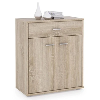 Abbildung von CARO Möbel Highboard TOMMY, Kommode Sideboard Schrank Anrichte Sonoma Eiche mit Schublade Design