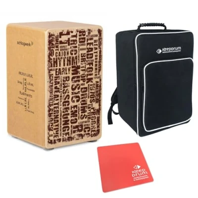 Abbildung von Schlagwerk CP85 Cajon Rudiments Styles + keepdrum Sitzpad rot Rucksack Tasche