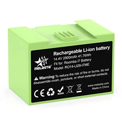 Abbildung von melasta i7 i3 i4 e5 e6 Ersatz Lithium Ionen Batterie, 2900mAh 14,4V Akku für iRobot Roomba e und i Serie i7/i7+ i4/i4+ i3/i3+ i7158 i7550 i755020 7150 7550 Staubsauger Grün