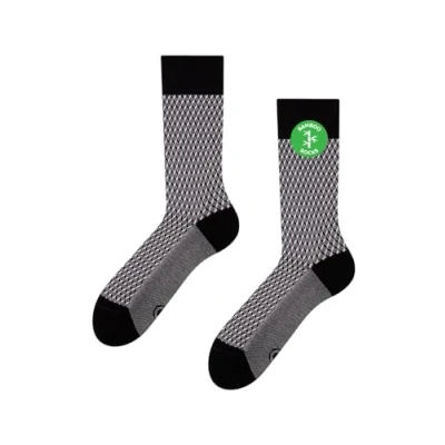 Abbildung von Dedoles Socken Unisex Damen Herren &amp; Kinder Baumwolle viele lustige Designs 1 Paar Geschenk links rechts verschieden, Farbe: Schwarz und weiß Jacquard, Gr. 39 42 EU