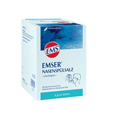 Abbildung von Emser Nasenspülsalz physiologisch zur Vorbeugung von Erkältungen, Allergien und Nasenpflege / 100 x 2,5 g Beutel.