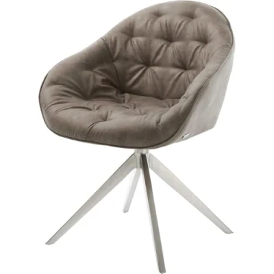 Abbildung von Drehstuhl Gaio Flex Mikrofaser Taupe Vintage Kreuzgestell breit Edelstahl 360 drehbar Wippfunktion
