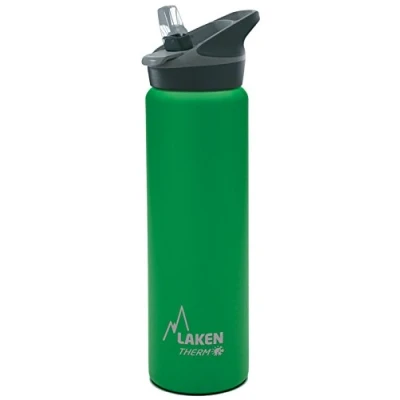Abbildung von Laken Thermo Jannu Trinkflasche aus Edelstahl, Thermosflasche Vakuumisoliert; Trinkkappe mit Strohhalm 0,75l TJ7, Grün