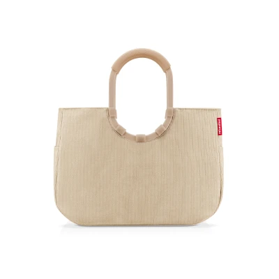 Abbildung von reisenthel loopshopper L cord sand Stabile Tasche mit praktischen Fächern aus recycelten PET Flaschen Charmantes und wasserabweisendes Design