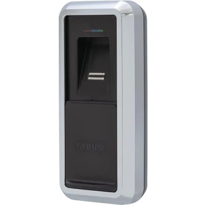 Abbildung von ABUS HomeTec Pro Bluetooth Fingerscanner CFS3100 zum Öffnen der Haustür mit Verdeck für den Türschlossantrieb CFA3100 Silber