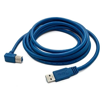 Abbildung von System S USB 3.0 Kabel 3 m Typ B Stecker zu A Winkel in Blau